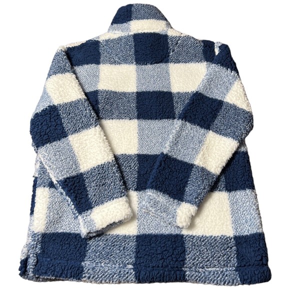Boxercraft Blue Plaid Sherpa Jacket Georgetown University Patch Logo Mens Size S - Picture 6 of 7